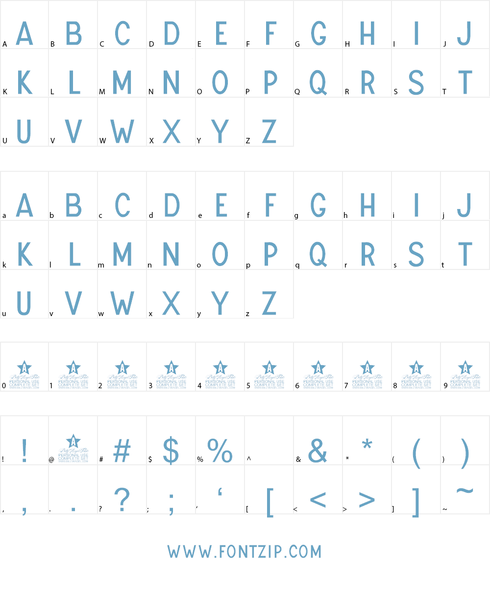 UNIVERSAL SANS PERSONAL USE Font Character